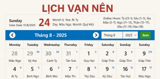 lịch âm dương