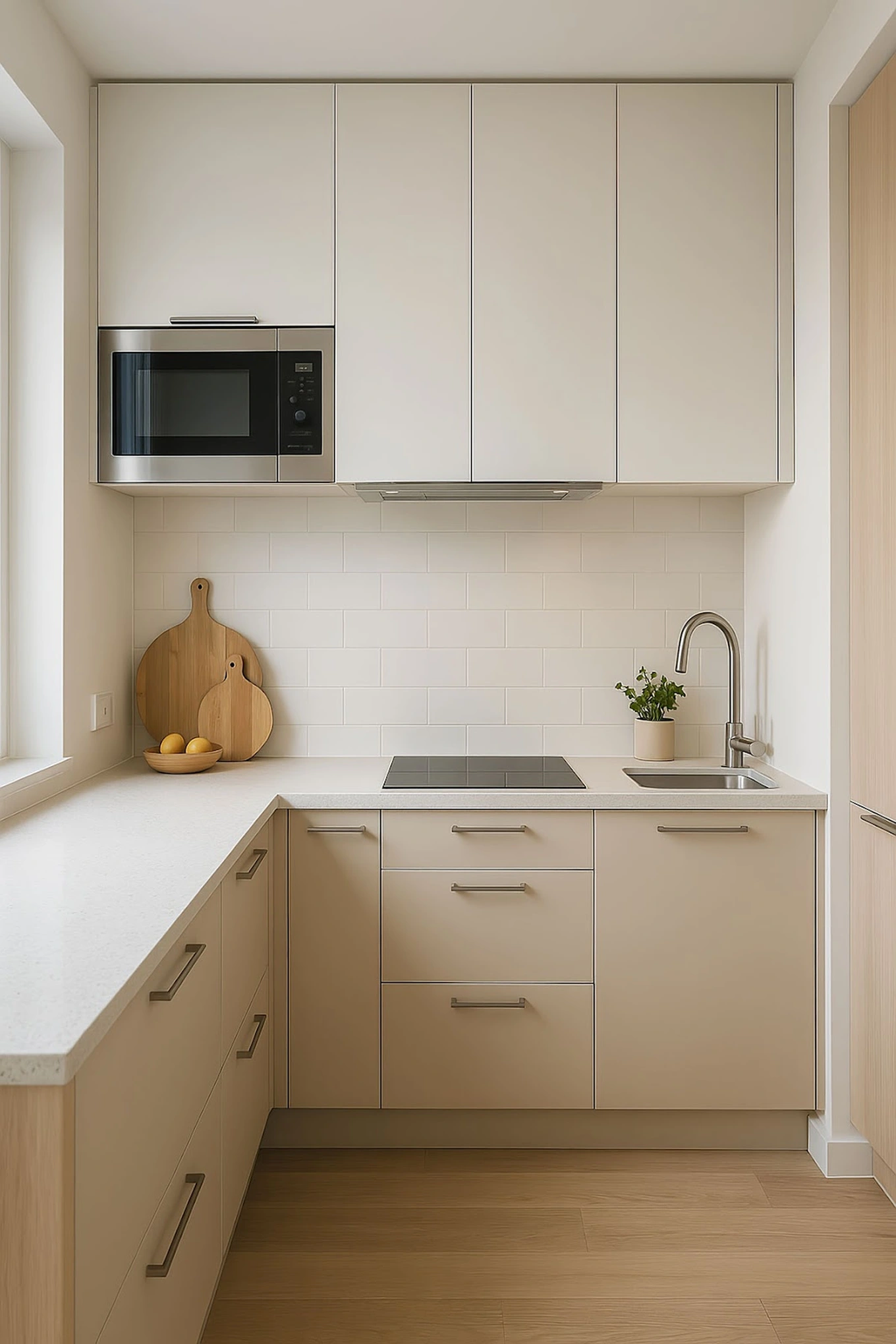 Hệ tủ kịch trần mang lại cảm giác không gian cao hơn, gọn gàng và hiện đại.