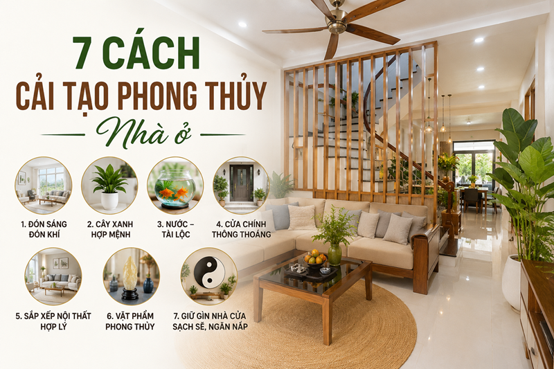 7 Cách cải tạo phong thủy nhà ở đón tài lộc vào nhà