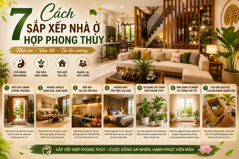 7 Cách sắp xếp nhà ở hợp phong thủy giúp công việc thuận lợi