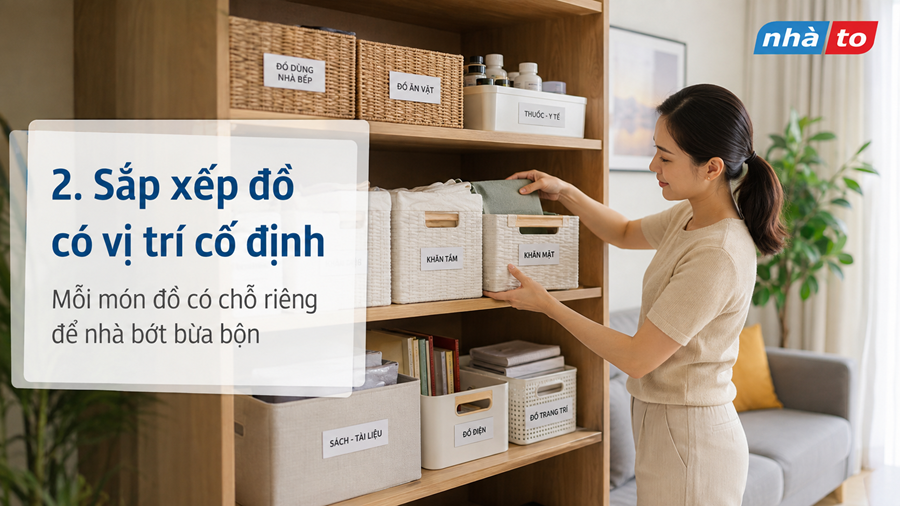 Sắp xếp đồ đúng vị trí giúp giữ nhà luôn sạch và gọn gàng