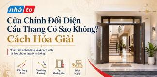 Cửa chính đối diện cầu thang có ảnh hưởng phong thủy không? Tìm hiểu các trường hợp thường gặp và cách hóa giải đơn giản, phù hợp với nhà phố.