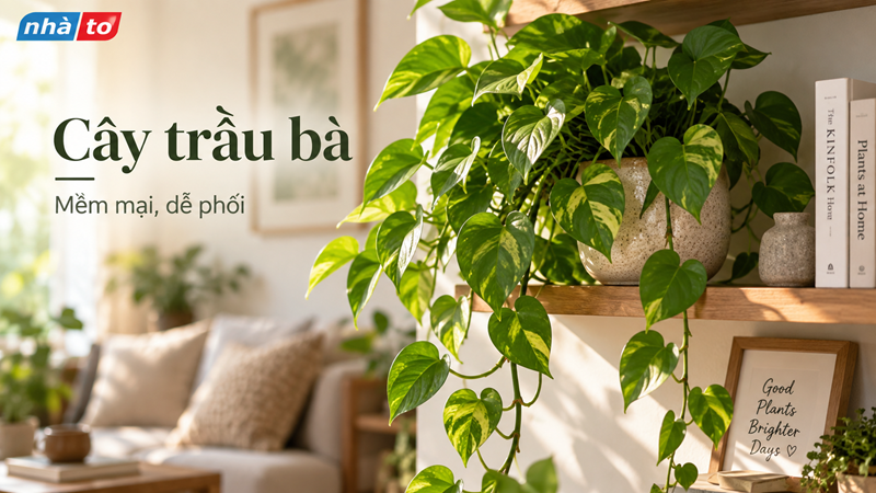 Cây trầu bà – tạo cảm giác mềm mại và gần gũi