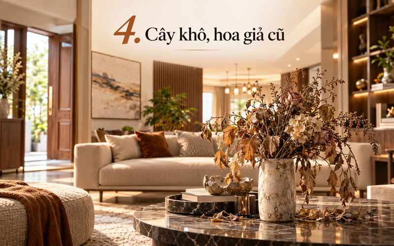 Quá nhiều cây khô hoặc hoa giả cũ