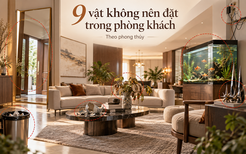 Vật không nên đặt trong phòng khách gồm những gì